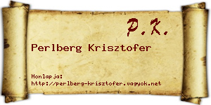 Perlberg Krisztofer névjegykártya