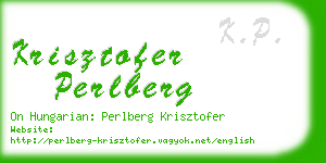 krisztofer perlberg business card